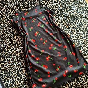 Black w/cherry print dress